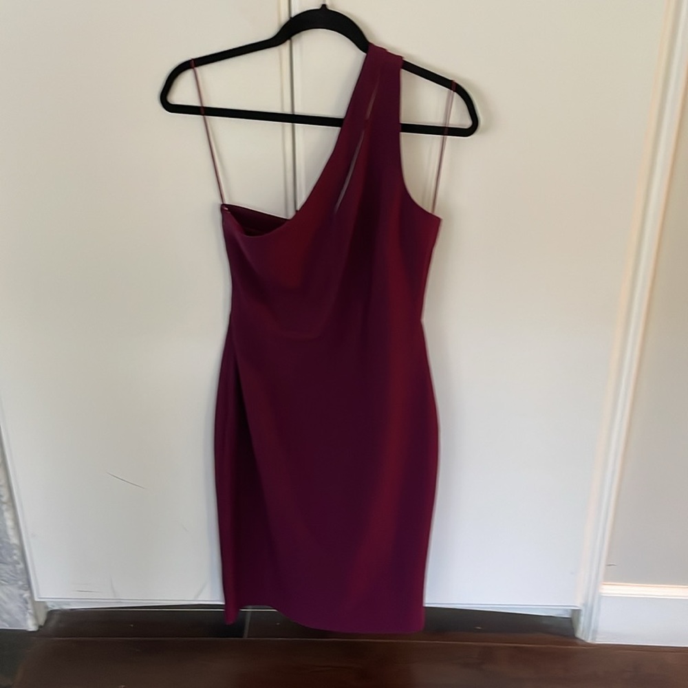 LIKELY BRAND DRESS plum color one should cut out cocktail sz4 NEW party